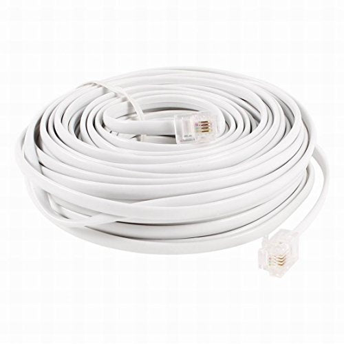 Houseuse 12M 39ft RJ11 6P4C Telephone Extension Cable Connector White