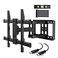 PERLESMITH TV Wall Mount Bracket Full Motion Dual Articulating Arm for Most 37-70 Inch LED, LCD, OLED, Flat Screen, Plasma TVs up to 132lbs VESA 600400 with Tilt, Swivel and Rotation - PSLFK1