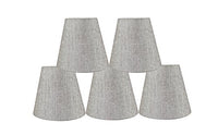 Urbanest Set of 5 3-inch by 5-inch by 4 1/2-inch Hardback Chandelier Shade, Metallic Taupe