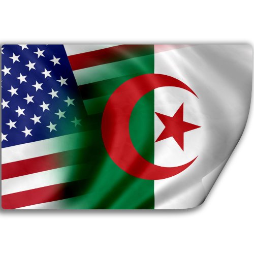 ExpressItBest Sticker (Decal) with Flag of Algeria and USA (Algerian)