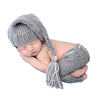 Matissa Newborn Baby Girl/Boy Crochet Knit Costume Photo Photography Prop Hats Outfits (Grey Outfit)
