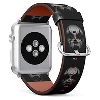 S-Type iWatch Leather Strap Printing Wristbands for Apple Watch 4/3/2/1 Sport Series (42mm) - Scary face Illustration