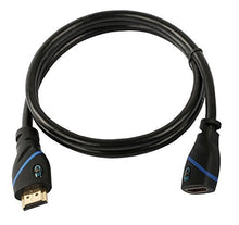Load image into Gallery viewer, 1.5 FT (0.4 M) High Speed HDMI Cable Male to Female with Ethernet Black (1.5 Feet/0.4 Meters) Supports 4K 30Hz, 3D, 1080p and Audio Return CNE515878 (4 Pack)
