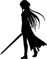 Asuna Yuuki Holding Sword Silhouette - Vinyl 5