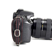 Load image into Gallery viewer, Herringbone Heritage Leather Camera Hand Grip Type 1 Hand Strap for DSLR with Multi Plate, Black with Red Stitching
