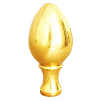 Royal Designs Egg Lamp Finial for Lamp Shade, 2.25 Inch, Polished Brass