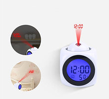 Load image into Gallery viewer, Projection Alarm Clock Wake Up Bedroom with Data and Temperature Display Talking Function, LED Wall/Ceiling Projection,Customize the pattern-187.Floral Wallpaper Background Flowers
