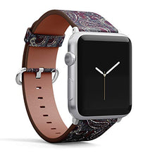Load image into Gallery viewer, Compatible with Big Apple Watch 42mm, 44mm, 45mm (All Series) Leather Watch Wrist Band Strap Bracelet with Adapters (Paisley)
