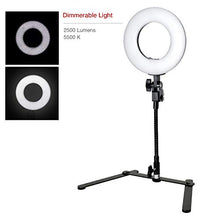 Load image into Gallery viewer, LimoStudio 8-Inch Dimmable Brightness Mini LED Ring Light (25W / 5500KM) with Table top Flexible Gooseneck Stand for Portraits, Beauty, Make Up Shots, Studio Video Photography, PROMOAGG2816

