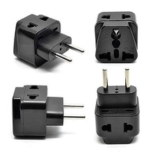 Load image into Gallery viewer, OREI Europe Power Plug Adapter Works in Russia, Turkey, Ethiopia, Korea, Monaco and More   (Type C) - 4 Pack, Black
