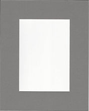 Load image into Gallery viewer, Pack of 5 8x10 Ocean Grey Picture Mats with White Core for 5x7 Pictures
