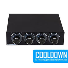 Load image into Gallery viewer, Kingwin FPX-001 Fan Controller 4 Channel w/ LED. Controls up to 4 Sets of PC Computer Fans, Independent Turn Knob Control, and Fits 3.5 Inch Drive Bay. Easy Setup, and Easy Control of Your Cooling Fan
