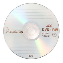 Load image into Gallery viewer, 100 Pack Smartbuy Blank DVD+RW 4X 4.7GB 120Min Branded Logo Rewritable DVD Media Disc
