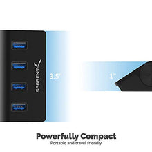 Load image into Gallery viewer, Sabrent Premium 4 Port Black Aluminum USB 3.0 Hub (30&quot; Cable) for iMac, MacBook, MacBook Pro, MacBook Air, Mac Mini, or Any PC [Black] (HB-MC3B)
