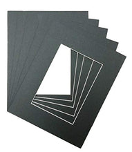 Load image into Gallery viewer, Pack of 5 16x20 Black Picture Mats with White Core, for 12x16 Pictures
