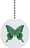 Green Butterfly Solid Ceramic Fan Pull