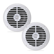 Load image into Gallery viewer, 6.5 Inch Dual Marine Speakers - 2 Way Waterproof and Weather Resistant Outdoor Audio Stereo Sound System with 120 Watt Power, Polypropylene Cone and Cloth Surround - 1 Pair - PLMR67W (White)

