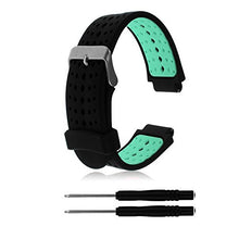 Load image into Gallery viewer, ZSZCXD Soft Silicone Replacement Watch Band for Garmin Forerunner 235/220 / 230/620 / 630/735 Smart Watch (02 Black &amp; Teal)
