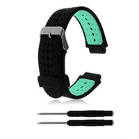 ZSZCXD Soft Silicone Replacement Watch Band for Garmin Forerunner 235/220 / 230/620 / 630/735 Smart Watch (02 Black & Teal)
