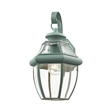 Load image into Gallery viewer, Livex Lighting 2151-06 Monterey 1 Light Outdoor Verdigris Finish Solid Brass Wall Lantern with Clear Beveled Glass
