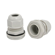 Load image into Gallery viewer, Aexit M25x1.5mm 3mm-6mm Transmission Adjustable 2 Holes Nylon Cable Gland Joint Gray 10pcs
