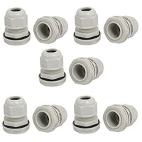 Aexit M25x1.5mm 3mm-6mm Transmission Adjustable 2 Holes Nylon Cable Gland Joint Gray 10pcs