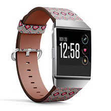Load image into Gallery viewer, (Indian Embroidery Pattern with Geometric Folklore Ornament) Patterned Leather Wristband Strap for Fitbit Ionic,The Replacement of Fitbit Ionic smartwatch Bands
