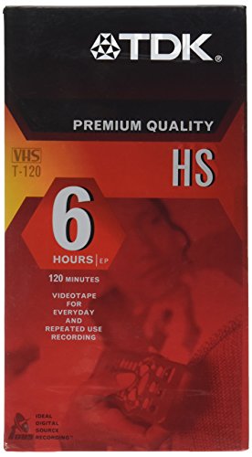 TDK T120 Premium Quality HS VHS Video Cassette Tape - 6 hours EP - 120 minutes - by Smartbuy