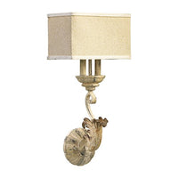 Quorum 5237-2-70 Florence - Two Light Wall Mount, Persian White Finish with Amber Linen Glass