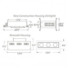 Load image into Gallery viewer, WAC Lighting MT-3LD311R-W930-BK Mini Multiple LED Three Remodel Housing with Trim and Light Engine 3000K Narrow Black, 45 Beam Angle
