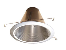 Load image into Gallery viewer, 6&quot; Deep Self Flange Air-Shut Baffle Trim For Line Voltage Recessed Light-Satin Nickel
