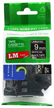 Load image into Gallery viewer, LM Tapes - Brother PT-200 3/8&quot; (9mm 0.35 Laminated) White on Black Compatible TZe P-touch Tape for Brother Model PT200 Label Maker with FREE Tape Guide Included
