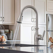 Load image into Gallery viewer, Moen 7185SRS Brantford One-Handle Pulldown Kitchen Faucet Featuring Power Boost and Reflex, Spot Resist Stainless
