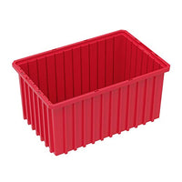 Akro-Mils 33168 Akro-Grid Plastic Slotted Dividable Modu Box Stackable Grid Storage Tote Container, (16-1/2-Inch L x 10-7/8-Inch W x 8-Inch H), (6 Pack), Red