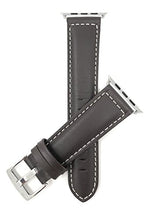 Load image into Gallery viewer, Bandini Replacement Watch Band for Apple Watch 42mm/44mm, Brown, Leather, Mat Finish, White Stitching, Stainless Steel Buckle, Fits Series 6, 5, 4, 3, 2, 1
