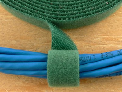 3/4 Inch Continuous Green Hook and Loop Wrap - 5 Yards