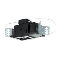 Jesco Lighting MGP20-1WB Modulinear Directional Lighting for New Construction, Double Gimbal PAR20 1-Light Linear, Black Interior with White Trim