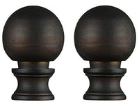 Dysmio Traditional Knob Shaped Oil Rubbed Bronze Finish Ball Lamp Finial - 2-Pack