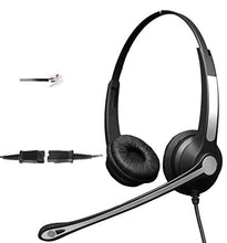 Load image into Gallery viewer, 4Call K702FQCM Dual Call Center Telephone RJ Headset with NC Mic + Quick Disconnect for Plantronics M10 M22 Vista Adapter and AT&amp;T CallMaster V VI &amp; Cisco Unified Office IP Phones 7931G 7975
