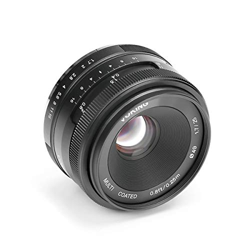 Voking 25mm f/1.7 Large Aperture Wide Angle Lens Manual Focus Lens Compatible with Nikon 1 Mount Mirrorless Cameras