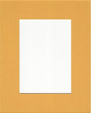 Load image into Gallery viewer, Pack of 5 8x10 Sun Yellow Picture Mats with White Core, for 4x6 Pictures
