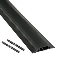 D-Line FC83B Medium Duty Linkable Floor Cable Cover | 30 Foot (L) -Cable Cavity 1 3/16 W x 3/8 H | Black