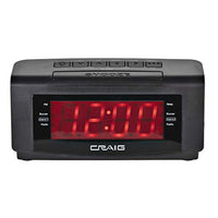 Craig LED Alarm Clock with AM/FM Radio 1.2-Inch Display, Black (CR45372 )