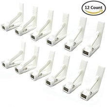Load image into Gallery viewer, AKOAK 12 Pack White Hard Plastic Table Cloth Cover Clip Clamps with Useful Spring Clip
