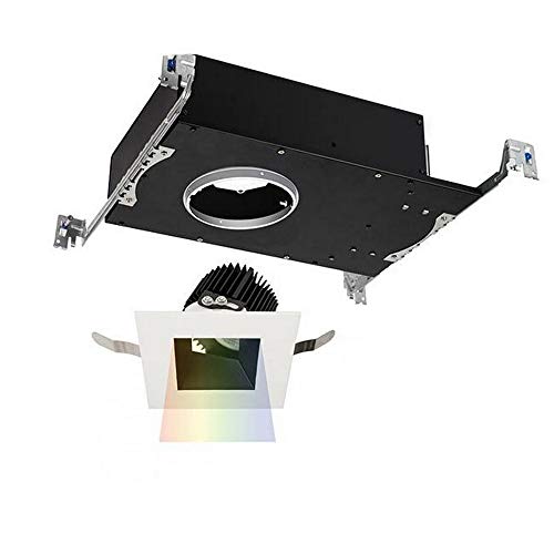 WAC Lighting R3ASAT-FCC24-BKWT Aether Color Changing LED Square Adjustable Trim with Light Engine Flood Beam, Black White