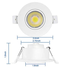 Load image into Gallery viewer, 4Pack 3 inch Dimmable Gimbal Recessed LED Downlight 8W (65W Equiv.) No Can Needed, IC Rated, ENERGY STAR 5000K Daylight White 750lm Adjustable LED Retrofit Lighting Fixture
