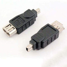 Load image into Gallery viewer, yan 2X Firewire IEEE 1394 6P Pin Female F to 4P Pin Male M Adaptor Convertor
