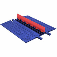 Load image into Gallery viewer, Guard Dog GD2X75-O/BLU Polyurethane Heavy Duty 2 Channel Low Profile Cable Protector with ADA Compliant Ramp, Orange Lid with Blue Ramp, 36&quot; Length, 28.38&quot; Width, 1.25&quot; Height
