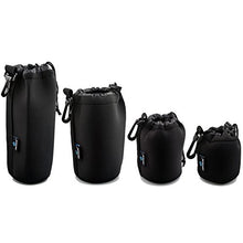 Load image into Gallery viewer, Lightdow 4pcs Pack Lens Pouch 5mm Thick Soft Neoprene DSLR Lens Bag
