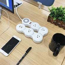 Load image into Gallery viewer, Deformation Power Cord Charger Socket -Flat Plug Power Strip with 2 USB Ports and 4 Multi Outlets, with 6.5FT Extension Cord
